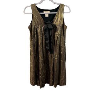BB Dakota Gold Metallic Babydoll Dress Size M